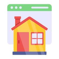 Conceptual flat design icon of real estate website vector