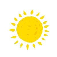 Hand-drawn sun. Element of summer vector