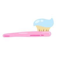Pink Toothbrush. Dental hygiene. Brushing teeth. vector