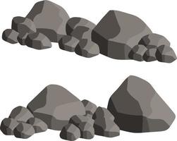 conjunto de piedras de granito gris de diferentes formas vector