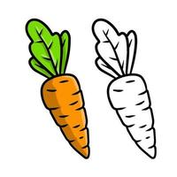 zanahoria. verduras de dibujos animados. vector