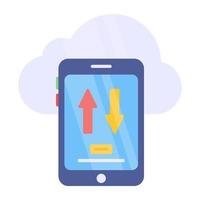 An icon design of mobile data transfer vector