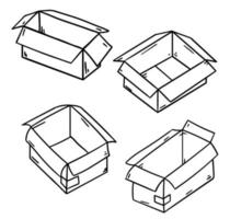 Box. Set of cardboard containers. vector