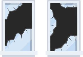 Broken glass. Damaged mirror. vector