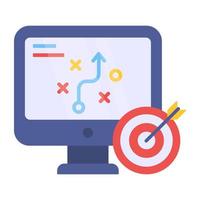 Flat design icon of digital strategy vector