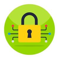 Nodes with padlock, icon of digital lock vector