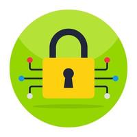 Nodes with padlock, icon of digital lock vector