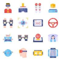 Pack of VR Flat Icons vector