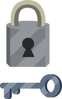 Closed lock. Keyhole. Metal object. vector