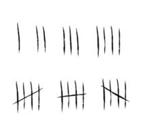 Tally marks. Prison sticks lines counter vector