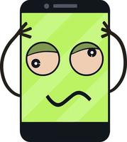 Sick phone. Virus and bug. problem with device. Repair and service vector