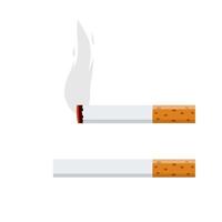Cigarette. Smoking and a cigarette butt vector