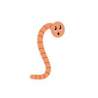 Cute cartoon smiling worm. vector