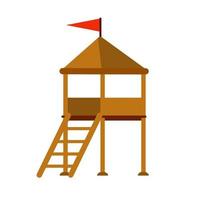 Rescue beach tower. Sea life guard tower. vector