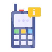 Editable design icon of mobile info chat vector