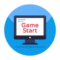 A flat design, icon of game start vector