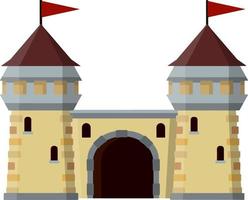 Medieval European stone castle. vector