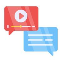 Conceptual flat design icon of video chat vector