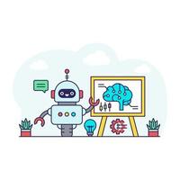 Creative design illustration of robotic presentation vector