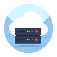 Dataserver rack with cloud denoting concept of cloud server vector