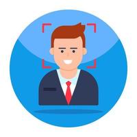 An editable design icon of face recognition vector
