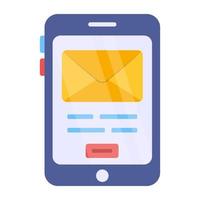 Conceptual flat design icon of mobile mail vector