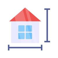 A colored design icon of home measurement vector