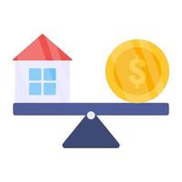 Trendy vector design of home vs dollar