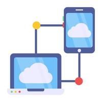 Cloud hosting icon in fiat design isolated on white background vector