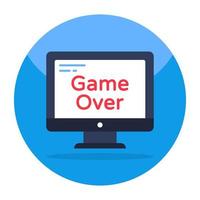 A flat design, icon of game over vector