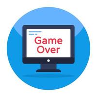 A flat design, icon of game over vector