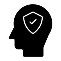 Editable design icon of mind security vector