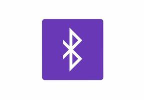 Bluetooth icon on square blue button isolated on white background vector