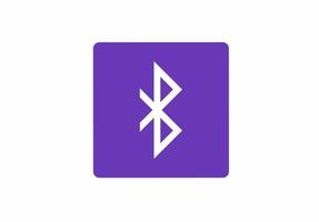 icono de bluetooth en el botón azul cuadrado aislado en fondo blanco vector