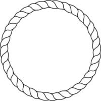 outline simple round rope border vector