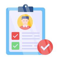 Conceptual flat design icon of selected employee vector