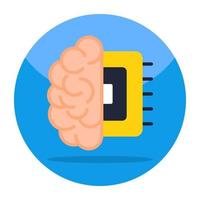 Premium download icon of brain processor vector