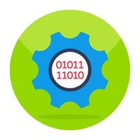 Icon of binary setting in flat design isolated on white background vector