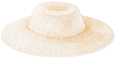 illustration aquarelle de chapeau de paille blanc mignon pour élément décoratif d'été png