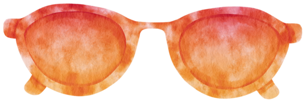 gafas de sol rojas en acuarela para elemento de artículo de moda de verano png