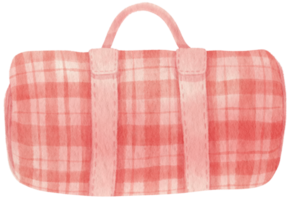 Strandtuch-Picknickdecke mit kariertem Muster in Aquarell png