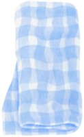 blau kariertes strandtuch und picknickdecke in aquarell png