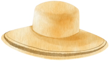 halmfloppy hatt akvarell illustration för sommarmode png
