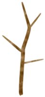 illustrazione dell'acquerello dell'albero secco dell'albero morto senza foglie per elemento decorativo png