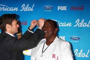 LOS ANGELES, MAR 7 - Ryan Seacrest, Randy Jackson arrives at the 2013 American Idol Finalists Party at the The Grove on March 7, 2013 in Los Angeles, CA photo