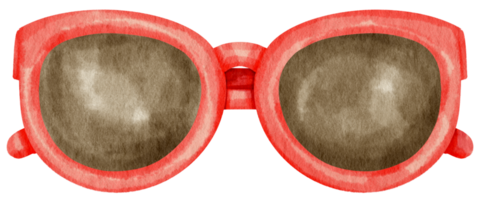 illustration aquarelle de lunettes de soleil rouges pour élément décoratif d'été png