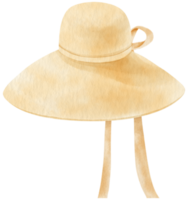 illustrazione dell'acquerello del cappello floscio di paglia per la moda estiva png