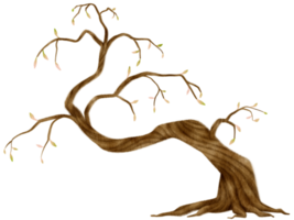 ilustración de acuarela de árbol de otoño para elemento decorativo png