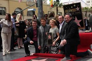 LOS ANGELES, MAY 2 - Jeremy Renner, Scarlett Johansson, Clark Gregg, other Avenger Friends at the Scarlett Johansson Star Walk of Fame Ceremony at Hollywood Boulevard on May 2, 2012 in Los Angeles, CA photo