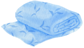 blaue aquarellillustration des strandtuchs und der picknickdecke png